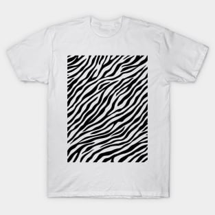 Savage Black and White Tiger Pattern Animal Print Wild Safari T-Shirt
